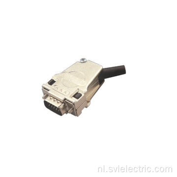 DB 9 45 graden afgeschermde 9-pins connector